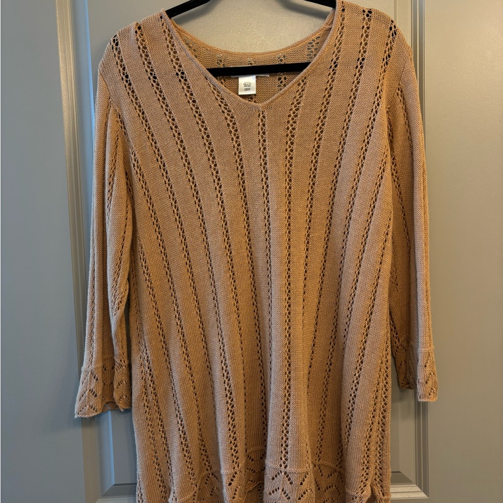 Coldwater Creek Tan Knit Sweater